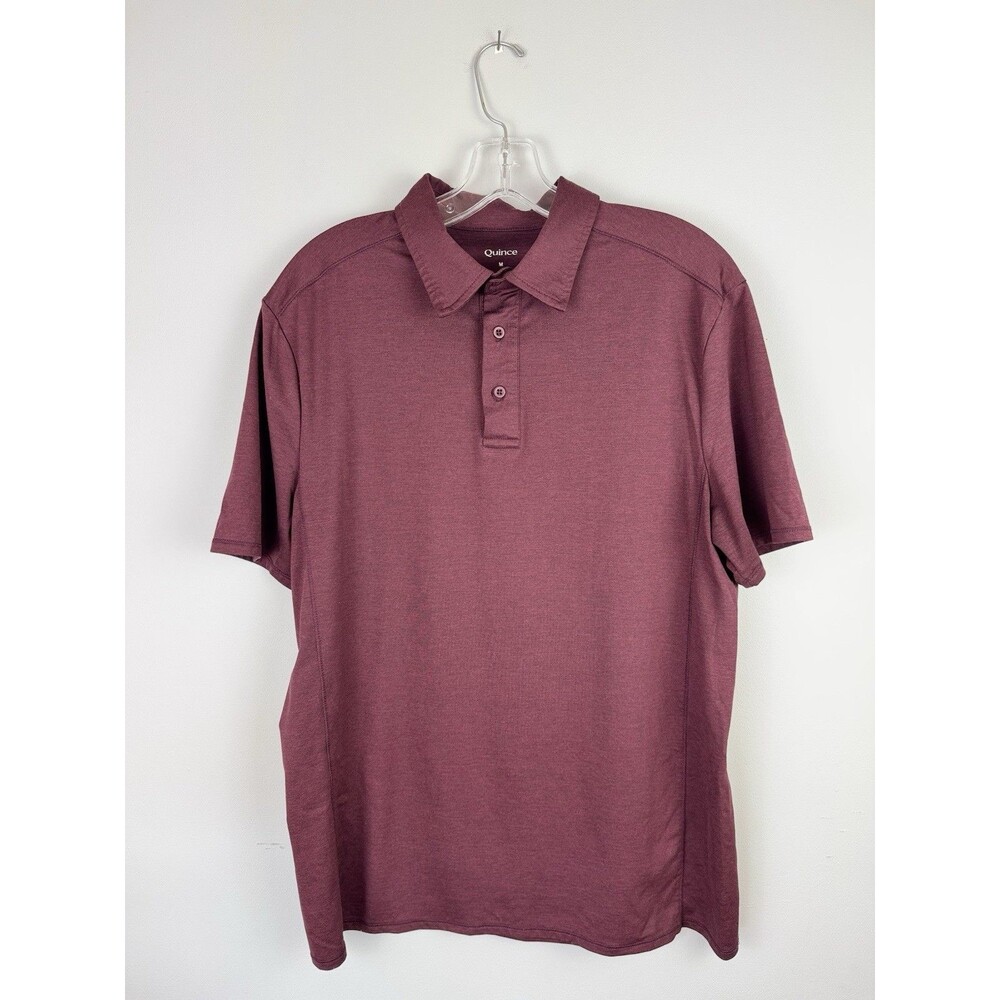Quince Breeze Performance Mens Burgundy Short Sleeve Polo M